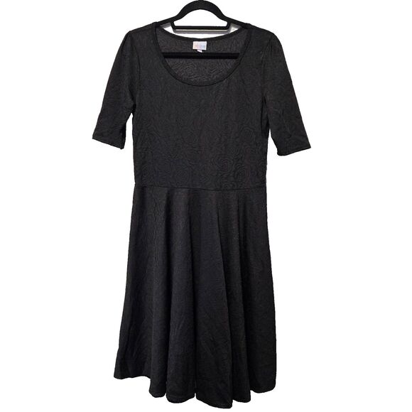 LulaRoe Dress Size XL Black with Rose Pattern - Picture 1 of 10